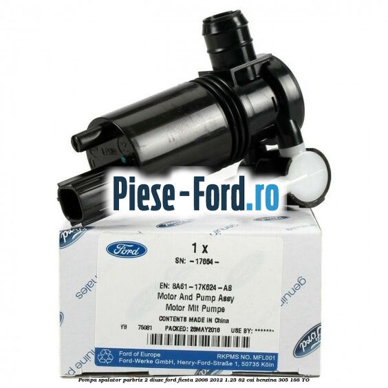 Pompa spalator parbriz 2 diuze Ford Fiesta 2008-2012 1.25 82 cai